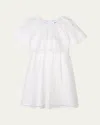 Chloé Girl's Logo-print Embroidered Dress In Offwhite