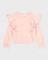 Chloé Ruffle-detail Cotton Sweatshirt In Pink