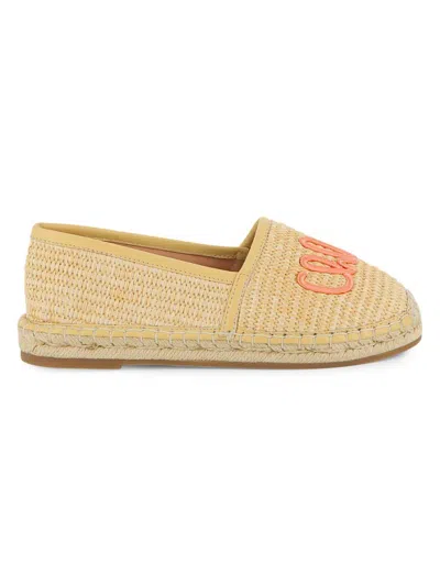 CHLOÉ GIRL'S LOGO RAFFIA ESPADRILLES
