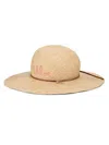 Chloé Logo-embroidered Straw Hat In Brown