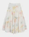 Chloé Cotton Palm Print Skirt In Multicoloured