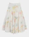 Chloé Floral-print Midi Skirt In Multicoloured