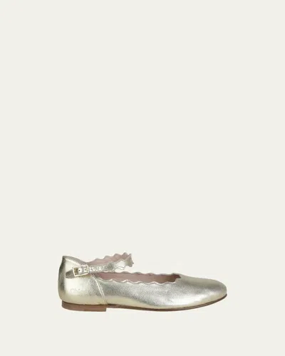 Chloé Girl's Metallic Ballerina Flats, Toddlers/kids In Multi