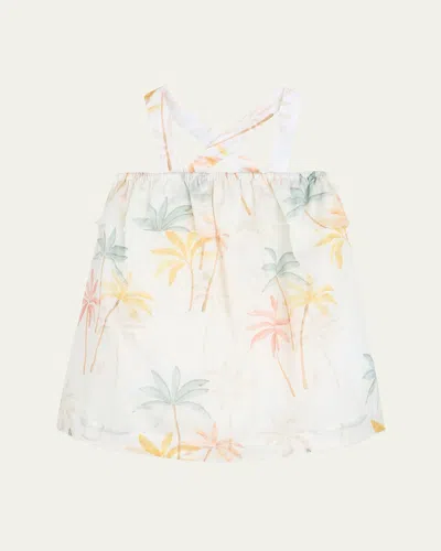 Chloé Kids' Girl's Palm Grove Printed Dress In Multicoloured