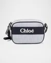 Chloé Logo Shoulder Bag In Navy