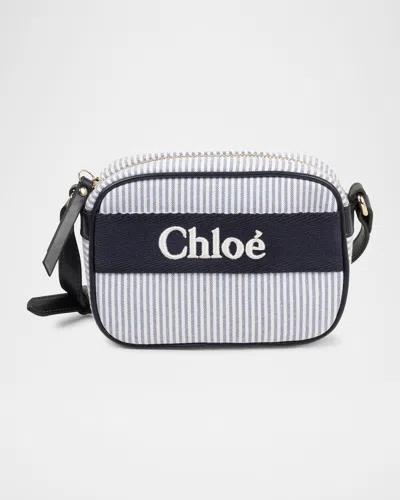 CHLOÉ GIRL'S STRIPE LOGO CROSSBODY BAG