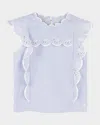 Chloé Organic Cotton Blouse In White  Blue