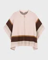 CHLOÉ GIRL'S STRIPED LOGO-PRINT CAPE