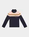 Chloé Roll-neck Knitted Jumper In Navy