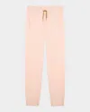Chloé Girl's Striped Trim Knit Trousers In Pink  Washed Pink