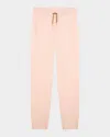 Chloé Girl's Striped Trim Knit Trousers In Pink  Washed Pink