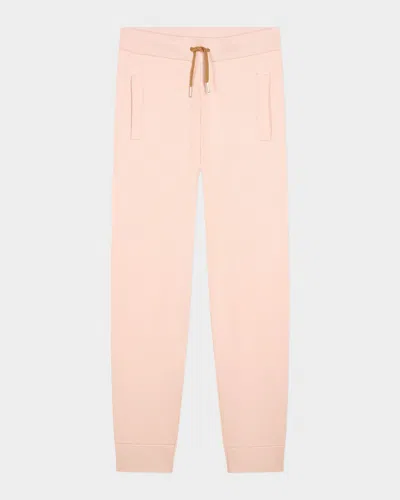 CHLOÉ GIRL'S STRIPED TRIM KNIT TROUSERS