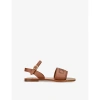 Chloé Chloe Girls Brown Kids Stellar Brand-embroidered Leather Sandals 6-10 Years In Brown