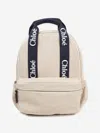 Chloé Logo Backpack In Beige