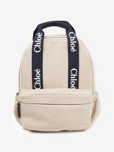 Chloé Kids'  Girls Canvas Logo Backpack In Beige