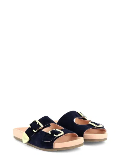 Chloé Kids' Girls' Chic Leather Sandals In Blue