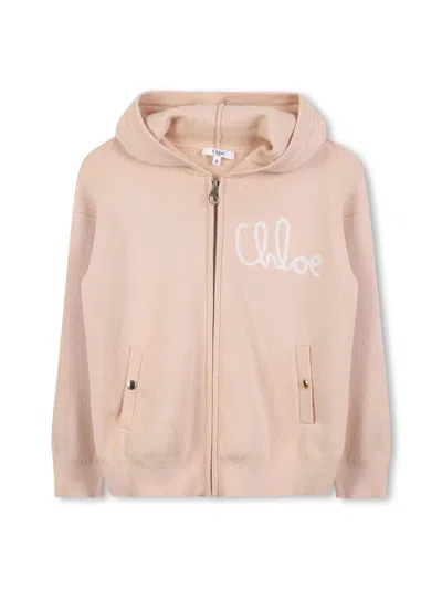 Chloé Girls' Cozy Cardigan - Fw25 In Sand