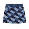 Chloé Chloe Girls Denim Blue Scallop Patchwork Detail Skirt In Blue