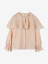 Chloé Girls Embroidered Cape Blouse In Pink
