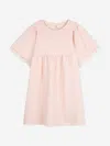 Chloé Girls Embroidered Flutter Sleeve Dress In Pink