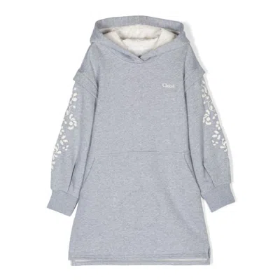 Chloé Kids' Chloe Girls Embroidered Logo Hooded Dress