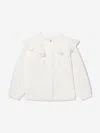CHLOÉ GIRLS EMBROIDERED RUFFLE BLOUSE