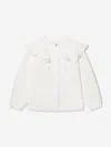 Chloé Girls Embroidered Ruffle Blouse In Ivory