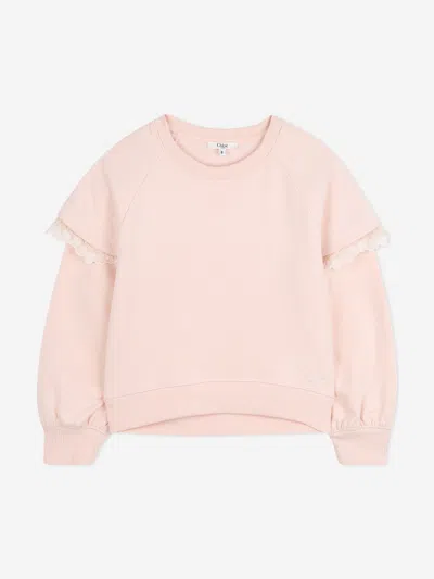 CHLOÉ CHLOÉ GIRLS EMBROIDERED SLEEVE SWEATSHIRT