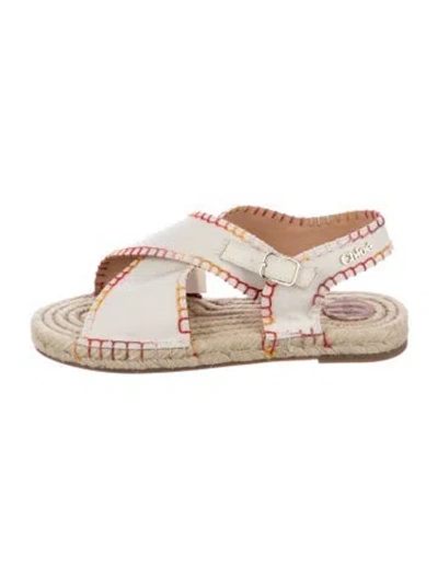 Pre-owned Chloé Babies' Girls' Espadrille Sandals In Neutral