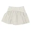 Chloé Chloe Girls Floral Embroidery Pleated Skirt In White