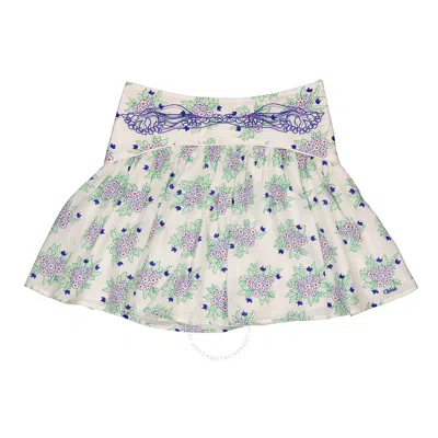 Chloé Kids' Chloe Girls Floral Print Mini Skirt In Blue/green