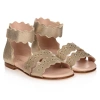 CHLOÉ GIRLS GOLD LEATHER SANDALS