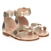CHLOÉ GIRLS GOLD LEATHER SANDALS