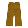 Chloé Chloe Girls Gold Yellow Velvet Corduroy Trousers In Yellow/gold Tone