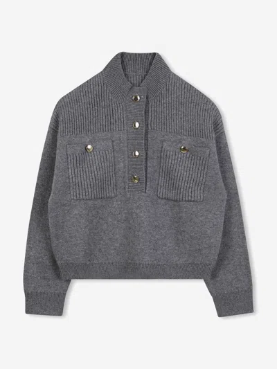 Chloé Babies'  Girls High Collar Knitted Jumper In Gray