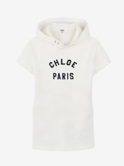 Chloé Babies'  Girls Hooded Jumper Dress In Ivory
