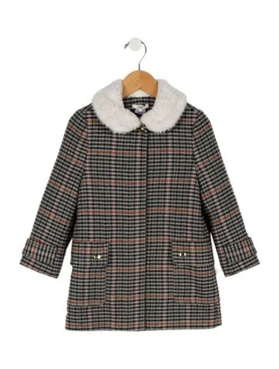 Pre-owned Chloé Babies' Girls' Houndstooth Peacoat In Gray