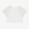 CHLOÉ GIRLS IVORY ORGANIC COTTON T-SHIRT