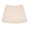 Chloé Chloe Girls Ivory Scallop-trim A-line Skirt In White