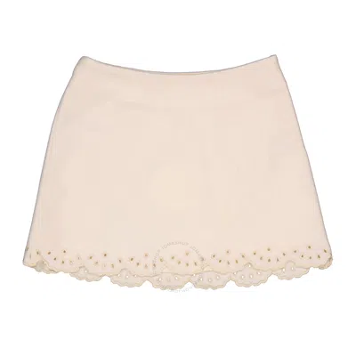 Chloé Kids' Chloe Girls Ivory Scallop-trim A-line Skirt In White