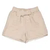 Chloé Chloe Girls Ivory Scalloped Trim Detail Belted Shorts In White