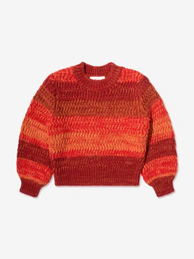 Chloé Babies' Girls Knitted Gradient Jumper In Orange