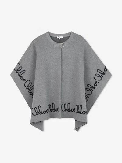 CHLOÉ CHLOÉ GIRLS KNITTED LOGO CAPE