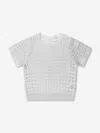 Chloé Girls Lamé Crochet Sweatshirt In Silver