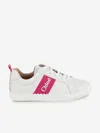 CHLOÉ GIRLS LEATHER LOGO TRAINERS