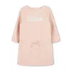 Chloé Chloe Girls Logo-appliqued Cotton Dress In Pink