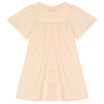 Chloé Kids' Chloe Girls Logo Embroidered Cotton Dress