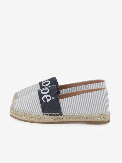 Chloé Kids' Logo-print Espadrilles In Blue