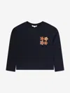 Chloé Floral-embroidered Organic Cotton T-shirt In Blue