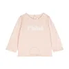 Chloé Chloe Girls Long-sleeved Logo-embroidered T-shirt In Pink